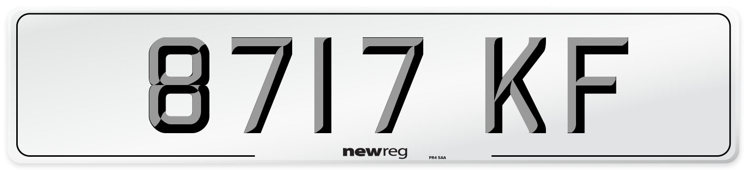 8717 KF Number Plate from New Reg